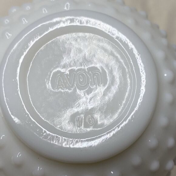 AVON White Milk Glass Hobnail Bottle Cruet pitcher With Stopper Vintage app 5.5" - Picture 8 of 9